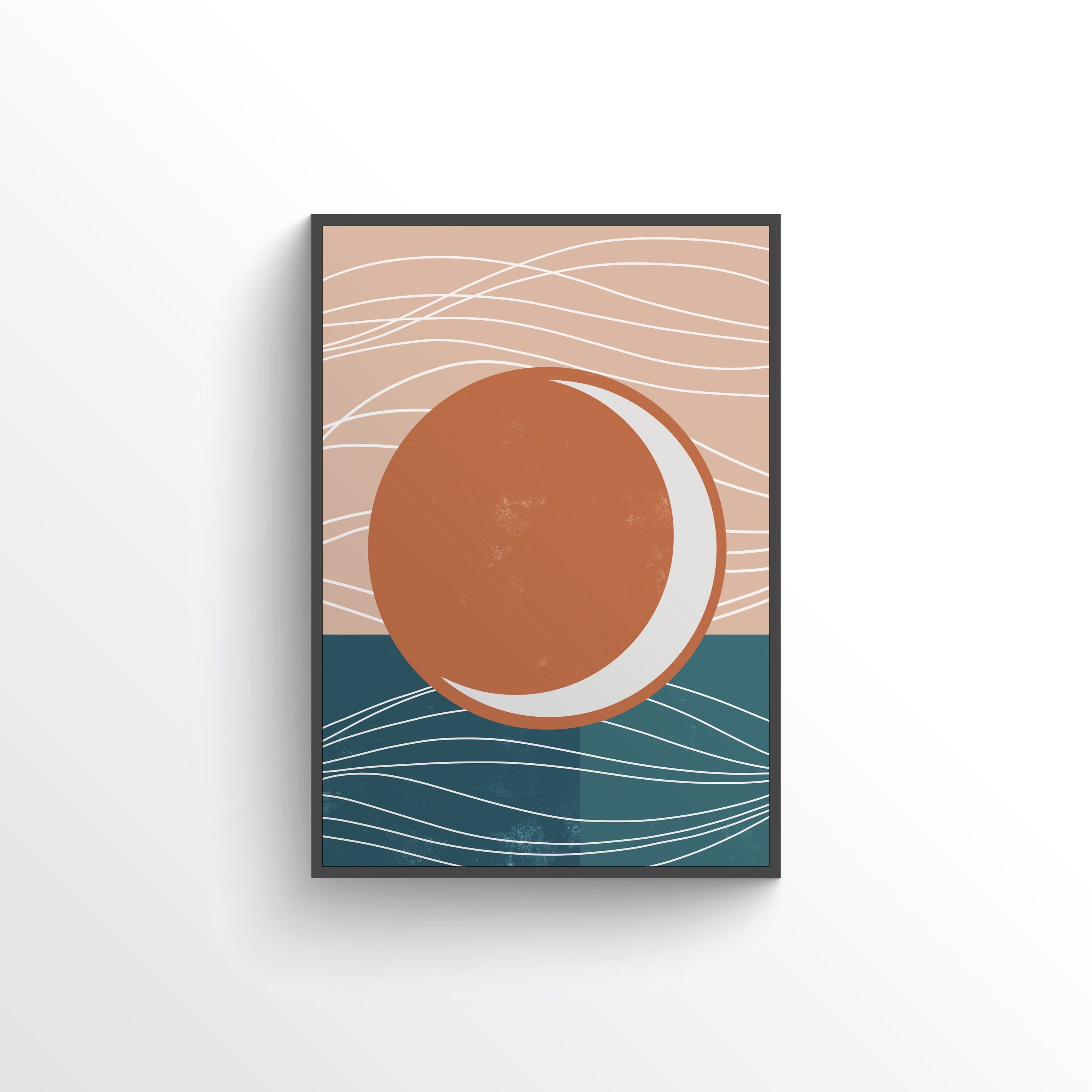 Crescent Moon Abstract Wall Print