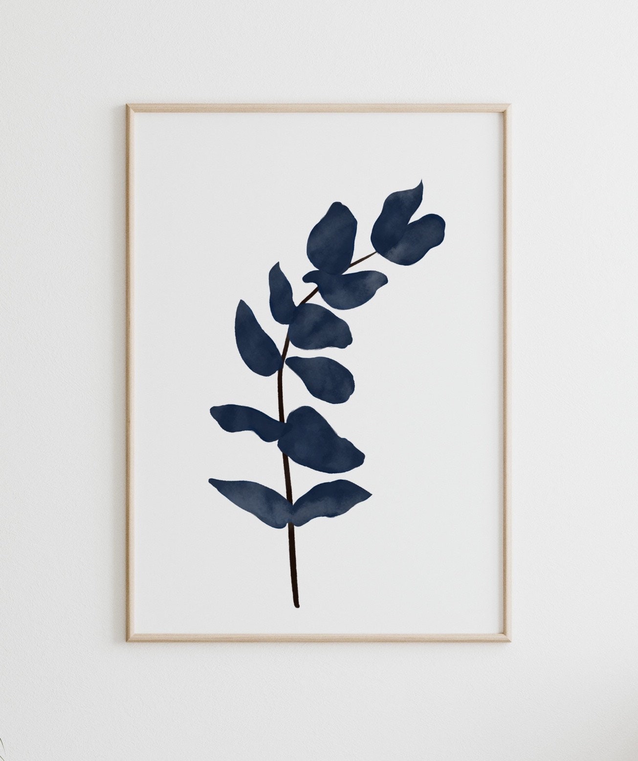 Set of 3 Blue Botanical Wall Art Prints Wall Decor Olive | Etsy