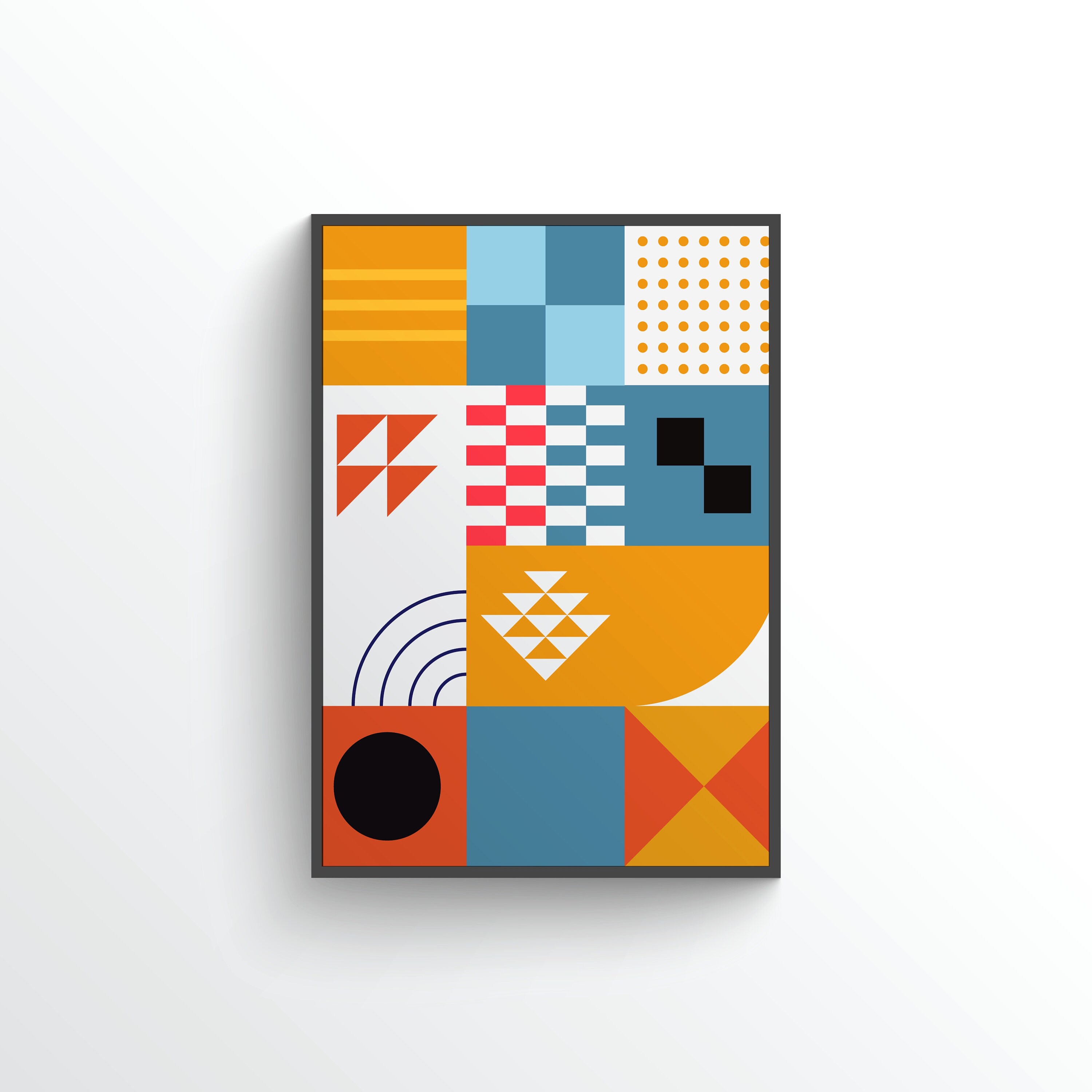 Bauhaus Geometric Wall Art Bauhaus Design Wall Decor Etsy