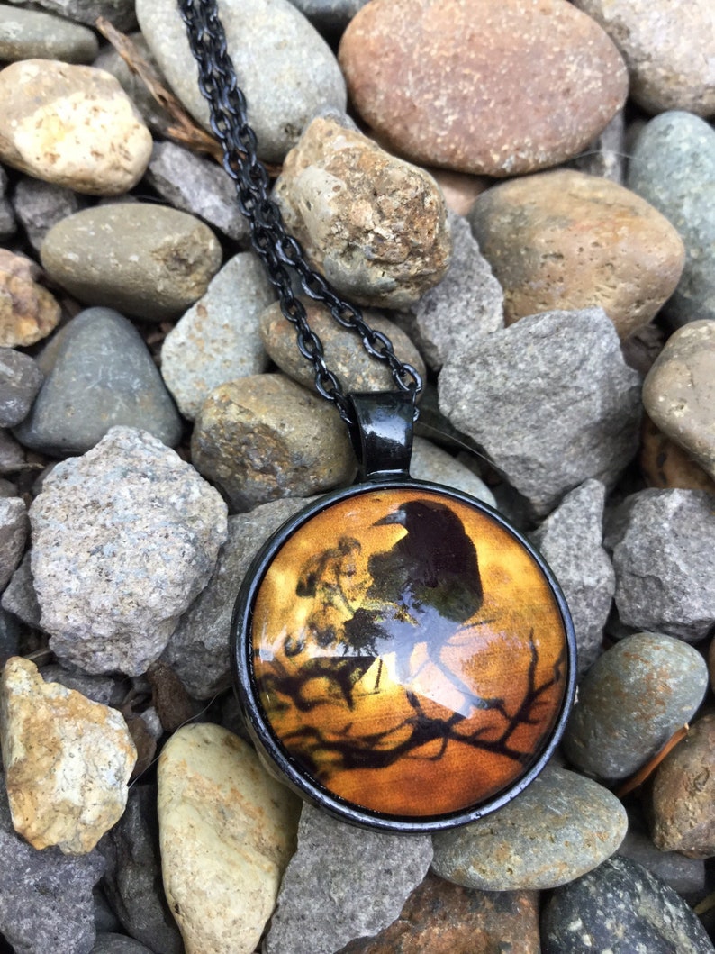 UpriverStudios Mysterious Cool Crow Necklace