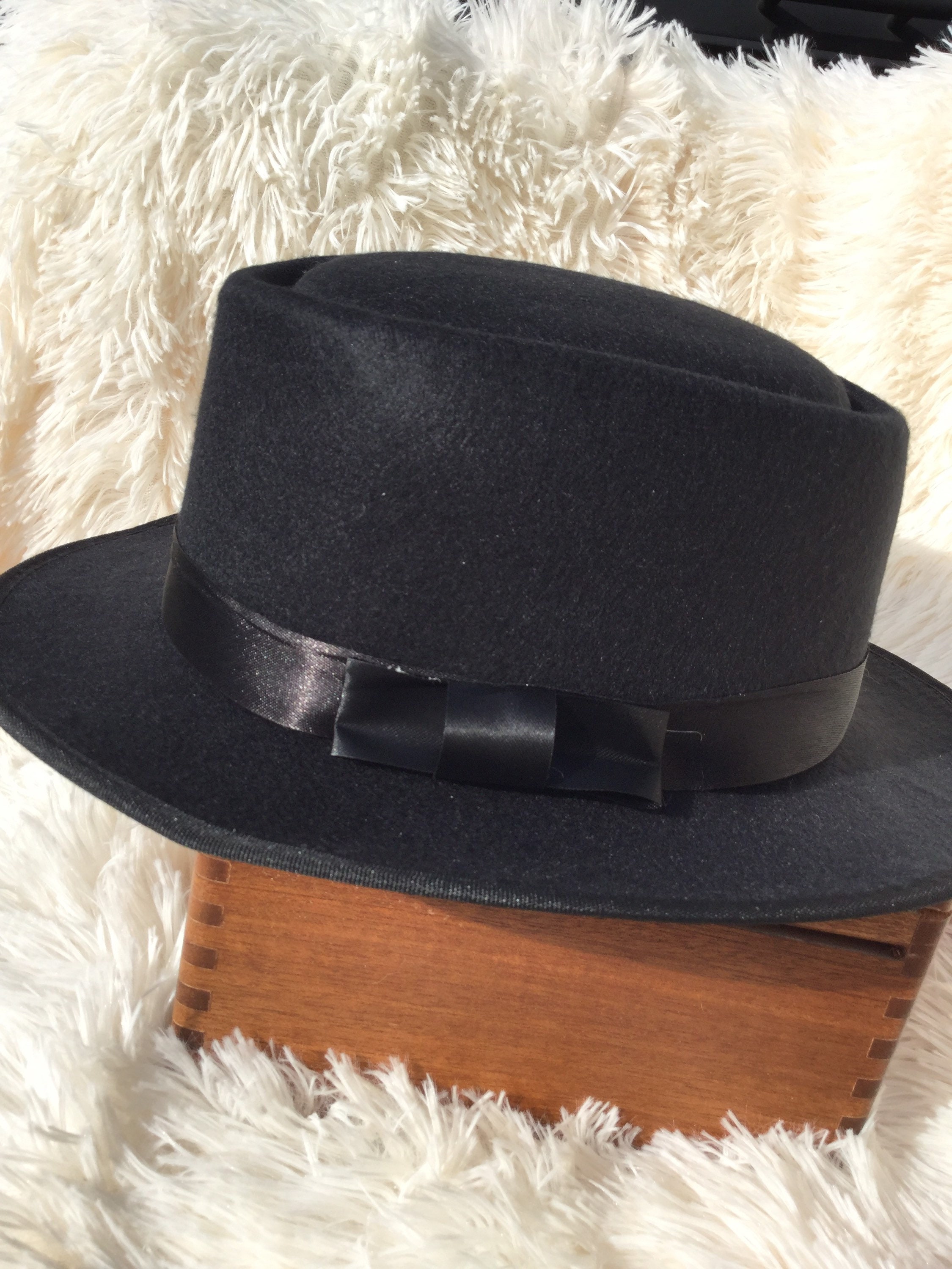 UpriverStudios Quality Pork Pie Musician Hat Medium Felt Black Etsy