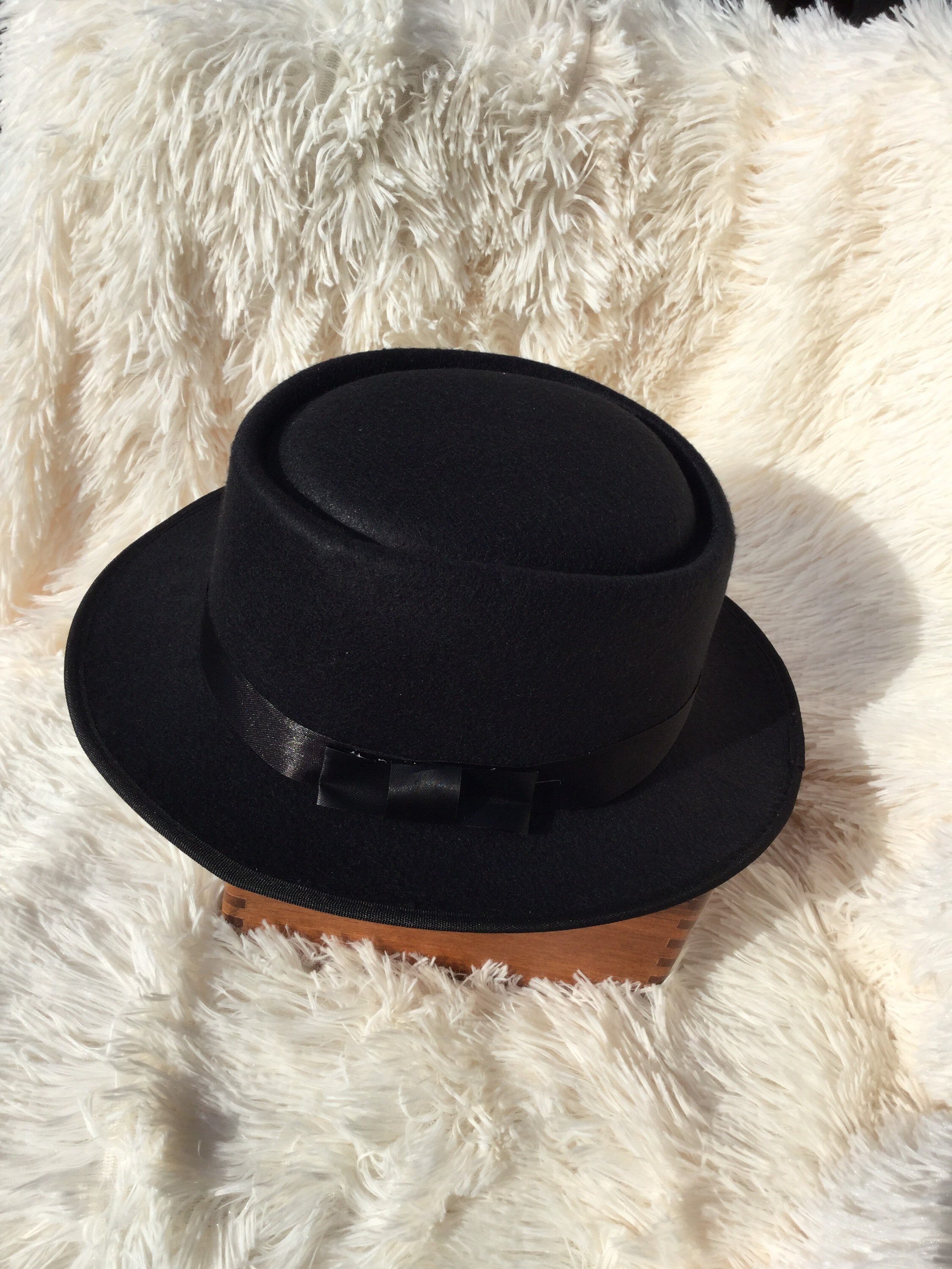 UpriverStudios Quality Pork Pie Musician Hat Medium Felt Black Etsy