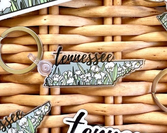 Tennessee Iris State Flower Acrylic Keychain