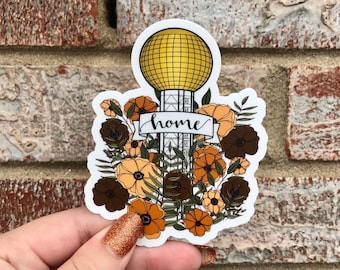 Knoxville is My Home Sun Sphere Orange Flower Waterproof Vinyl Sticker | Matte Bumper Sticker