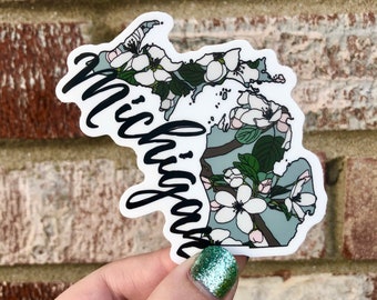 Michigan State Flower Waterproof Vinyl Sticker | Matte Bumper Sticker, Matte Laptop Sticker