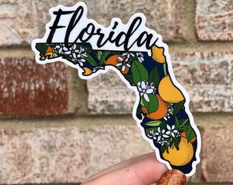 Florida State Flower Waterproof Vinyl Sticker | Matte Bumper Sticker, Matte Laptop Sticker