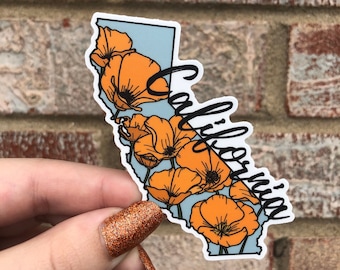 California State Flower Waterproof Vinyl Sticker | Matte Bumper Sticker, Matte Laptop Sticker