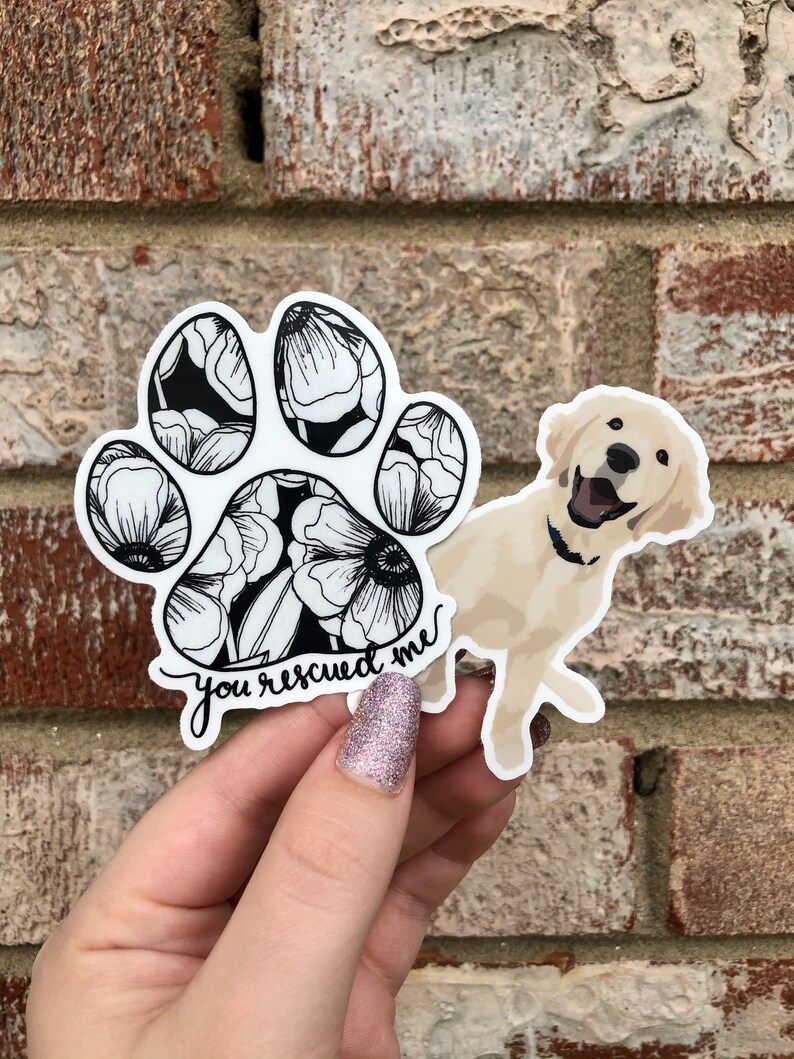 Golden Retriever Waterproof Matte Vinyl Sticker Laptop Etsy