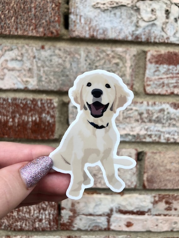 Golden Retriever Waterproof Matte Vinyl Sticker Laptop Etsy