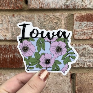 Iowa State Flower Waterproof Vinyl Sticker | Matte Bumper Sticker, Matte Laptop Sticker
