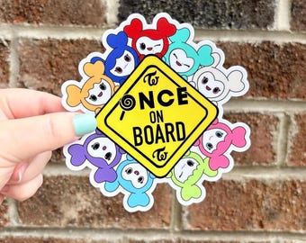 ONCE on Board Waterproof Vinyl Sticker | Matte Vinyl Sticker, Bumper Sticker, Laptop Sticker