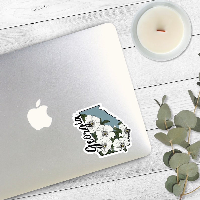 Georgia Native Sticker Georgia State Flower Waterproof Vinyl Sticker | Matte Bumper Sticker ...
