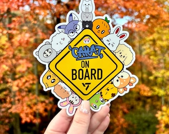 CARAT on Board Waterproof Vinyl Sticker | 17 SVT Matte Vinyl Sticker, Bumper Sticker, Laptop Sticker