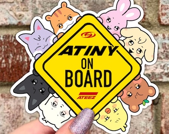 Atiny On Board Vinyl Sticker: Waterproof Car Decal