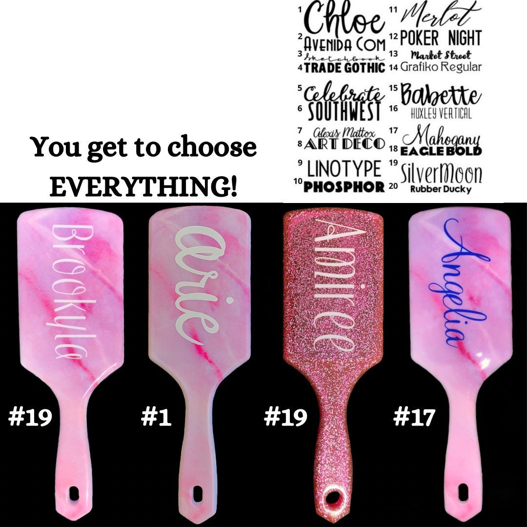 CUSTOMIZABLE HAIR BRUSHESPick any word or name Beautiful Etsy