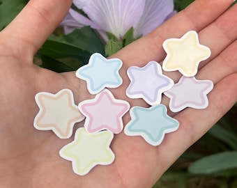 8 PCS pastel mini star stickers, cute star stickers, mini star planner stickers, pastel decals, college dorm room decorations, pastel stars