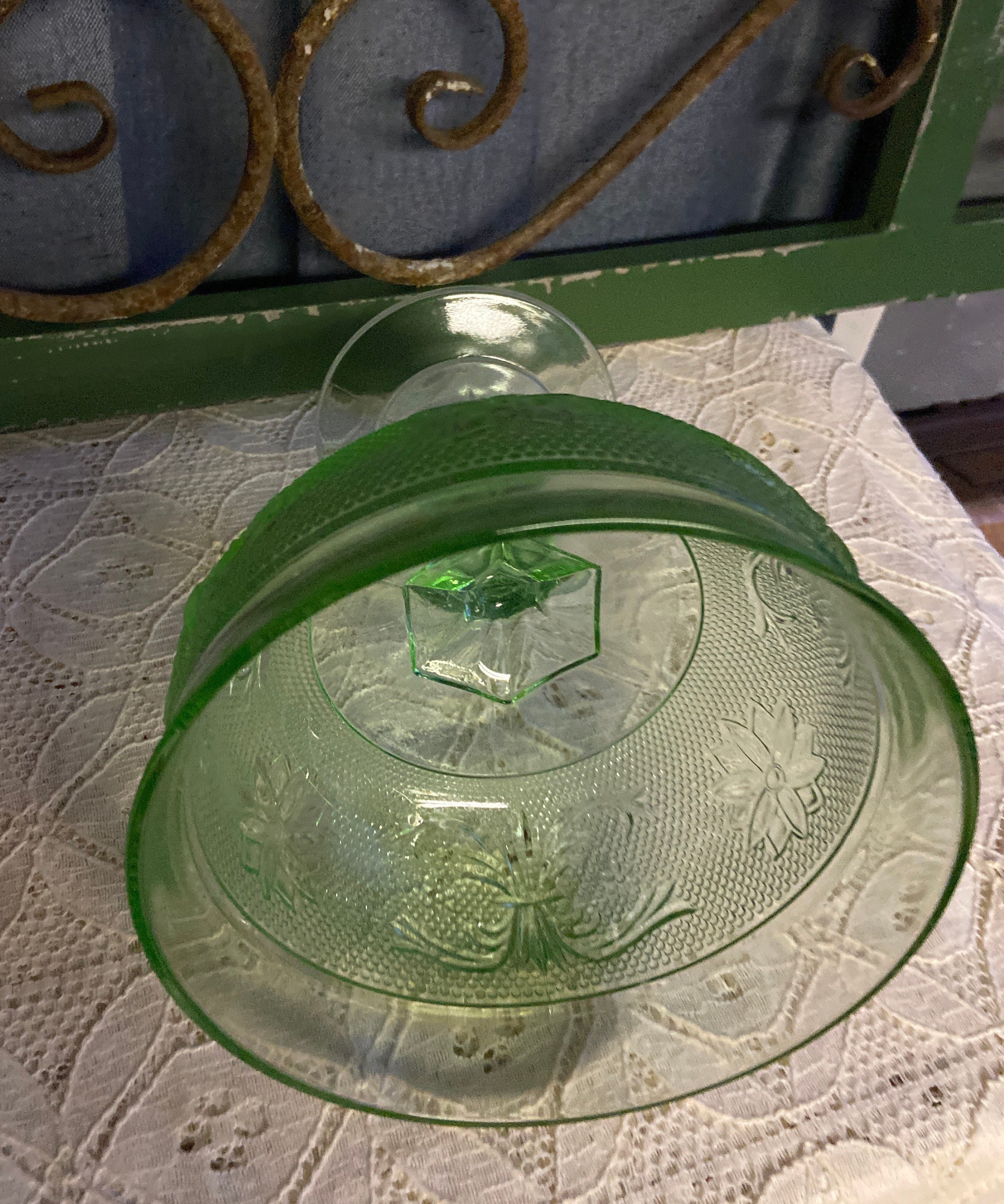 Indiana Glass Tiara Chantilly Mint Green Sandwich Candy Dish Etsy