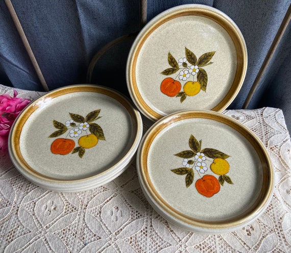 Mikasa Stone Manor Salad Plates, Fruit Design - Set of 4