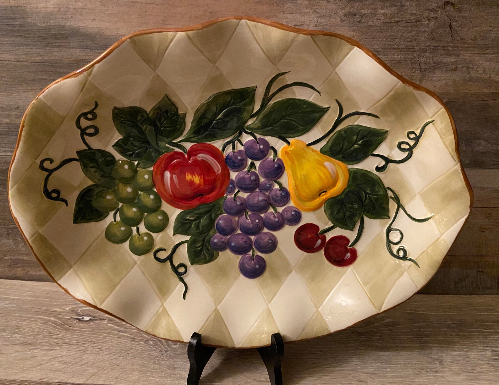 Tabletops Unlimited Tuscan Fruit Oval Platter Etsy