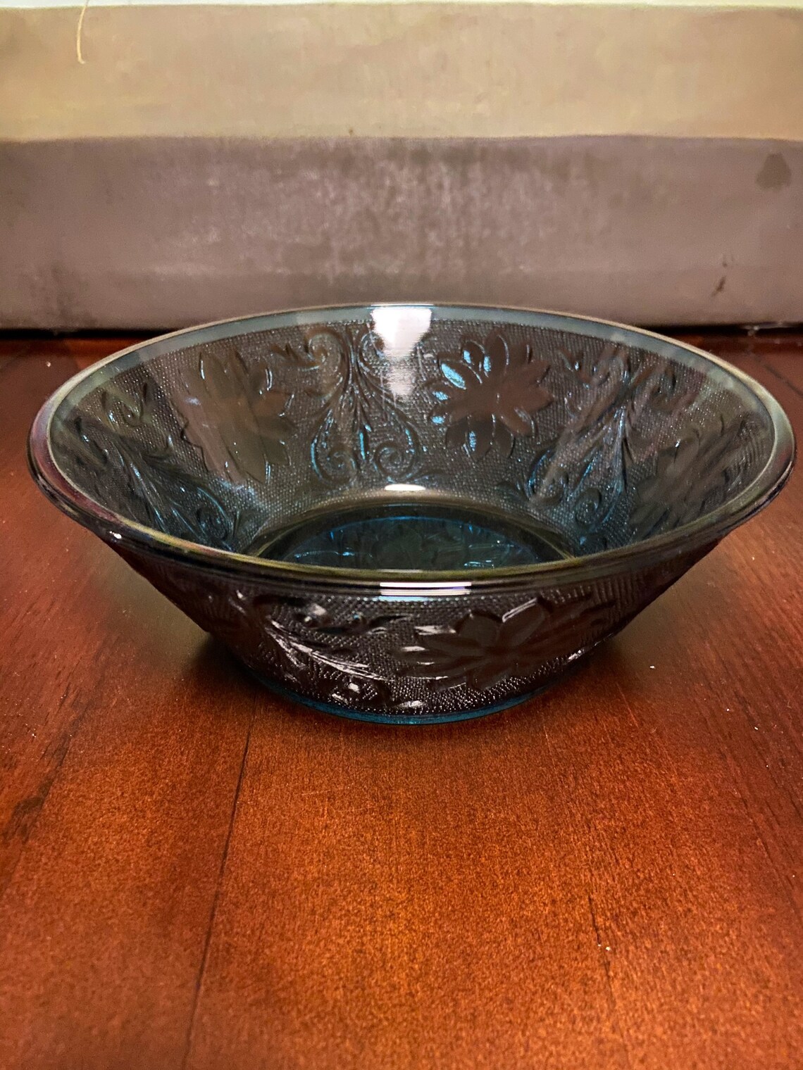 Vintage Tiara Glass BiCentennial Blue Salad/ Serving Bowl Etsy