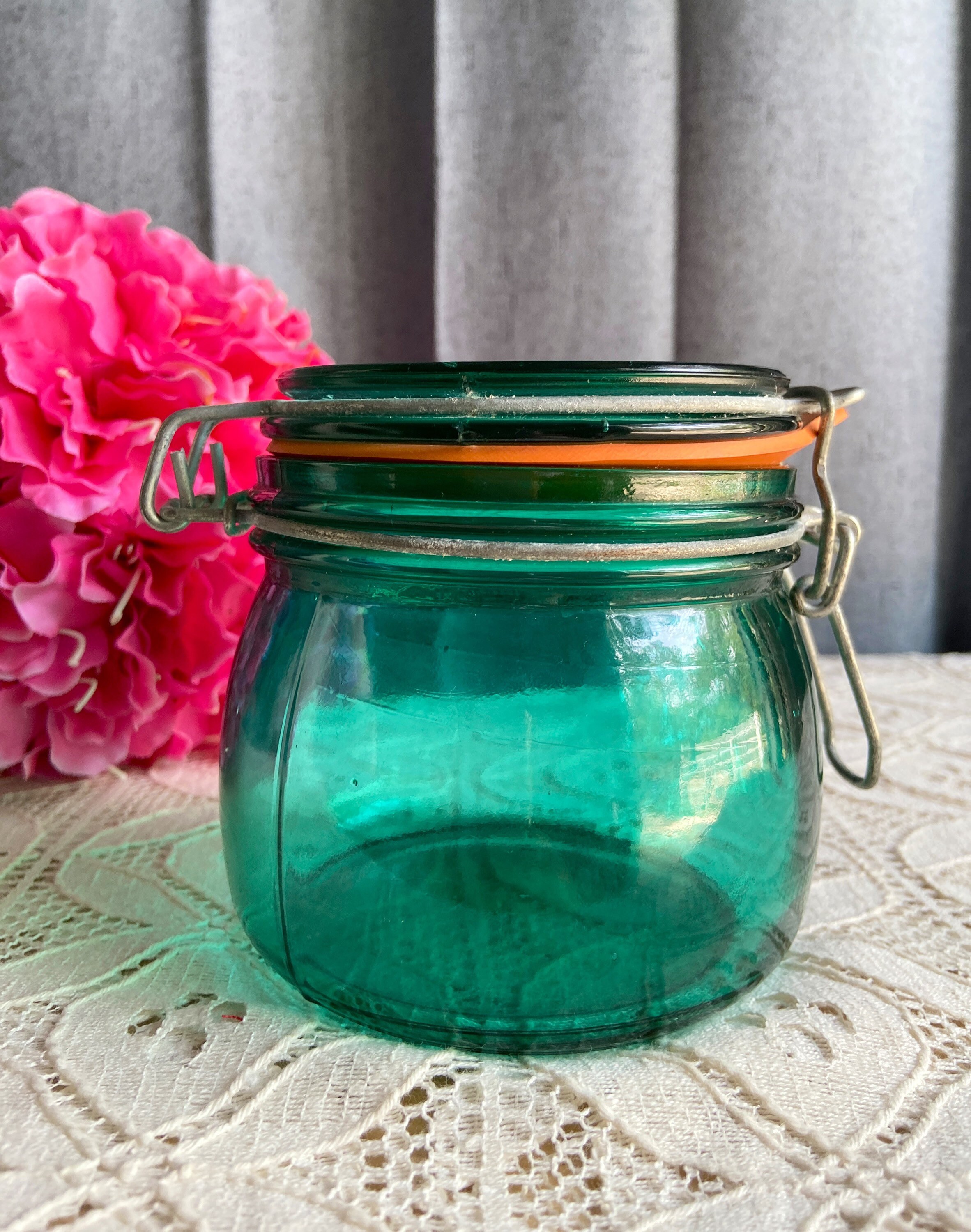 Vintage Aqua Blue Jar/ Canister Craft Kitchen Jar Etsy