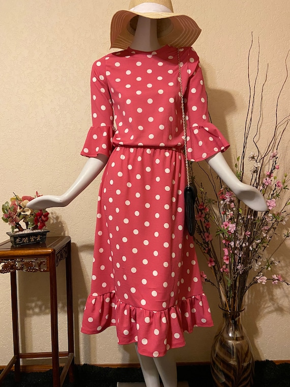 Navy and red deals polka dot dress
