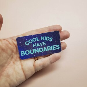 boundaries empowerment sticker, healing gifts, journal stickers, boundaries gift for best friend, positive affirmations, self care sticker image 2