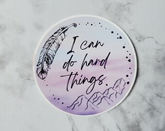 i can do hard things sticker for women, bujo sticker christmas gift for her birthday gift for girlfriend, water bottle stickers for sister