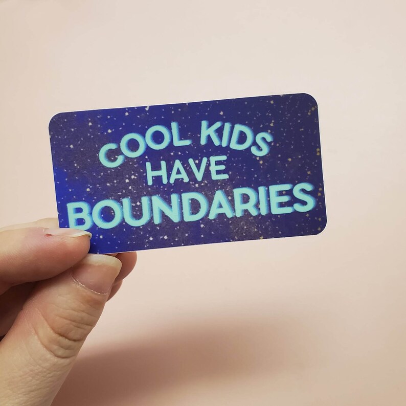 boundaries empowerment sticker, healing gifts, journal stickers, boundaries gift for best friend, positive affirmations, self care sticker image 4