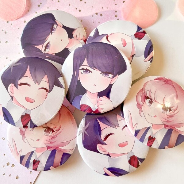 Komi can't Communicate // Button Badge