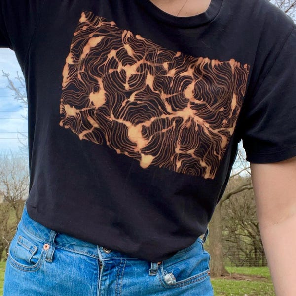Abstract Bleach Paint T-shirt, Skater Style, Grunge Tee