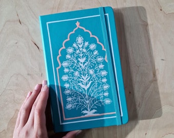 Housse de carnet Moleskine avec motifs moghols floraux Design | | sur mesure | peint à la main Taille A5