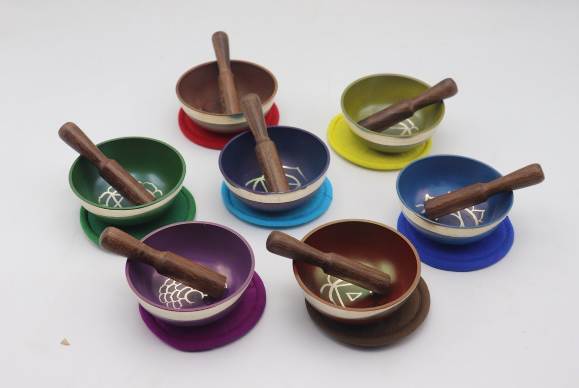 Set of 7 Healing Singing Bowl Setset of 7 Color Singing Bowl Set From