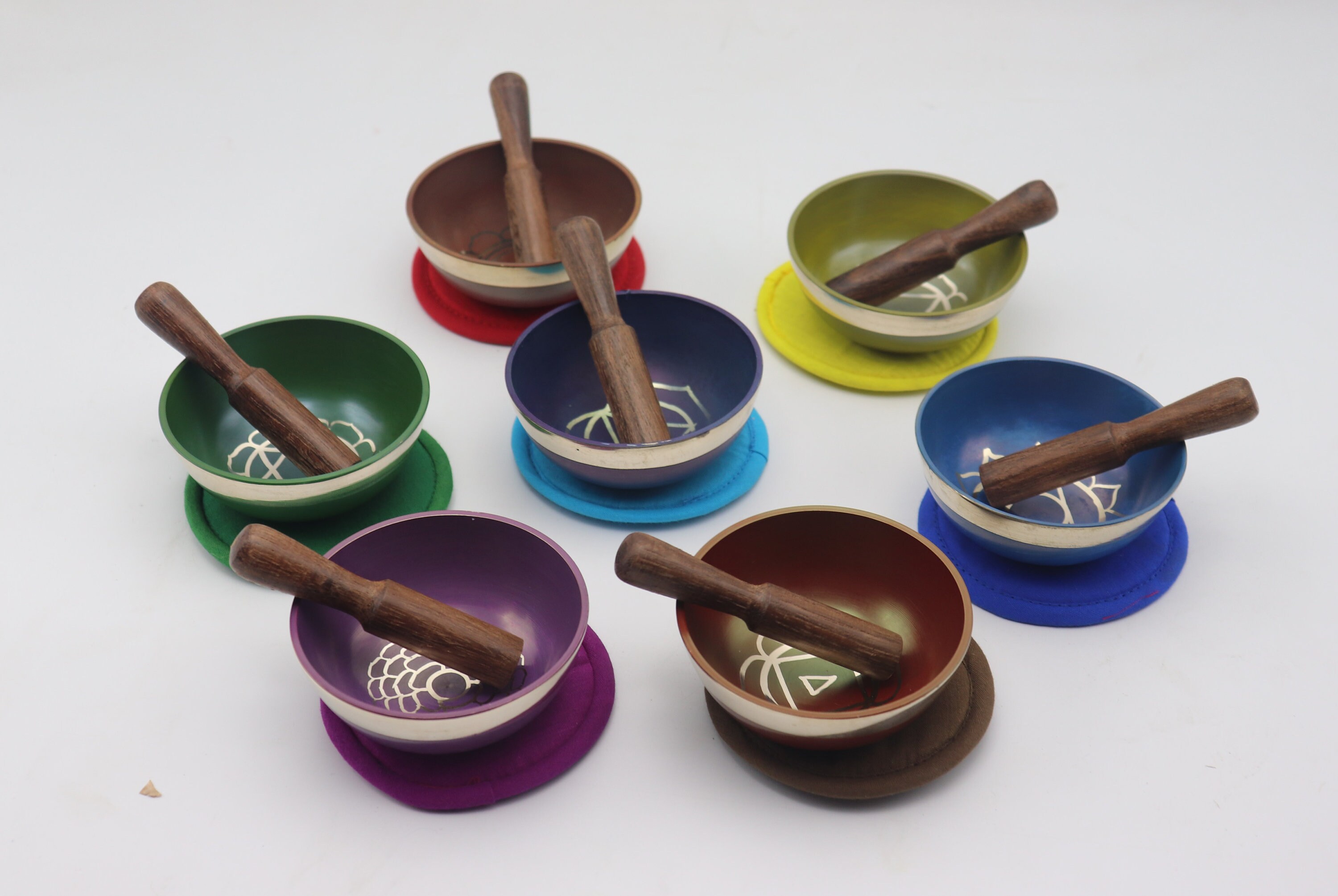 Set of 7 Healing Singing Bowl Setset of 7 Color Singing Bowl Set From Nepal Best for Healing