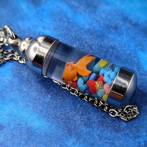 Necklace pets (3D vial necklace) variations - manatee, goldfish, turtle