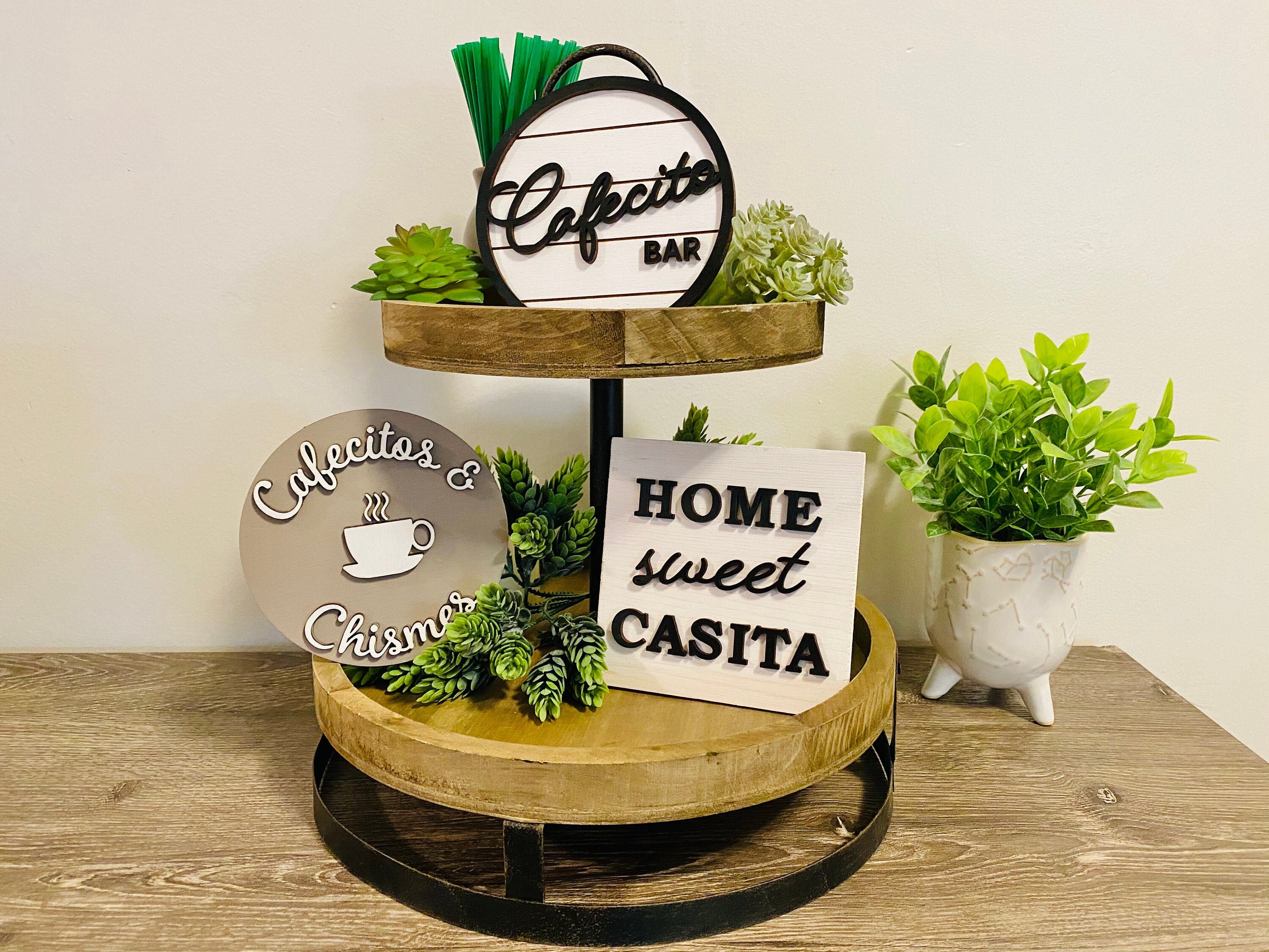 Cafecito Bar Tier Tray Mexican Farmhouse Tiered Tray Decor Etsy