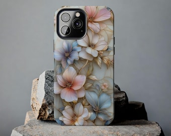 Floral Tough Phone Case, Elegant Botanical Design