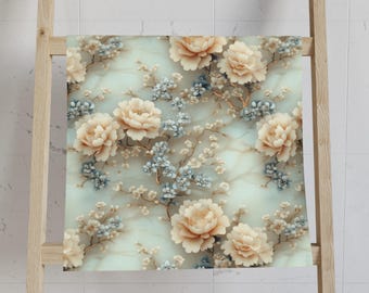 Toalla de manos floral: elegante decoración de baño en mezcla de algodón (40,6 x 71,1 cm)