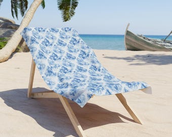 Floral Beach Towel, Lightweight Picnic Blanket, Ocean Vibes