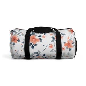 Bolsa Duffel Floral - Bolsa de Ginástica Estilosa, Bolsa de Viagem para Escapadinhas de Fim de Semana, Porta-Equipamentos Esportivos, Presente Perfeito para Ela