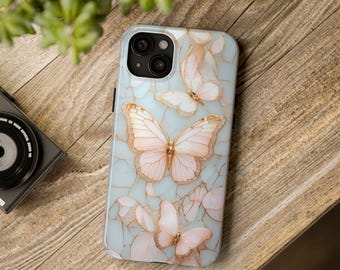 Funda resistente con diseño de mariposas en flor: un elegante accesorio tecnológico