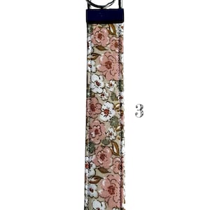 Practical Key Organizer Floral Wristlet Design Everyday Essential Item Fabric Key Fob Handmade Quality Wrist Lanyard Convenient Length Vintage Pattern Style Shabby Chic Aesthetic Cottagecore Look Multiple Color Options Metal Hardware