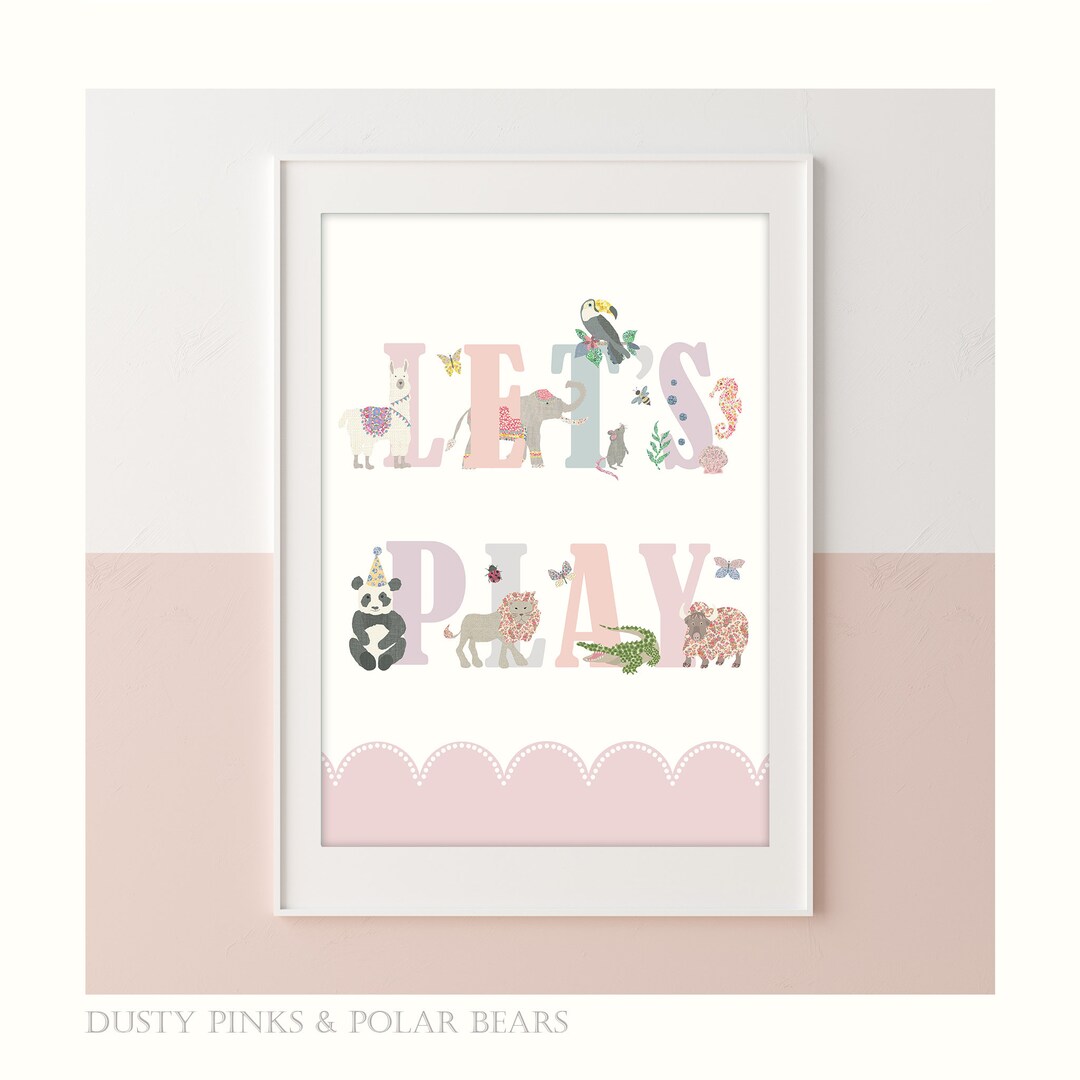 Floral Edition - Let's Play - Various Colourways - Nursery Print ...
