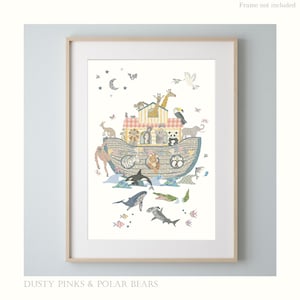 Noah&#39;s Ark Print - Animals - Safari - Poster - Nursery Decor - Accessories - Scandi - Liberty - Children’s Prints – Wall Art