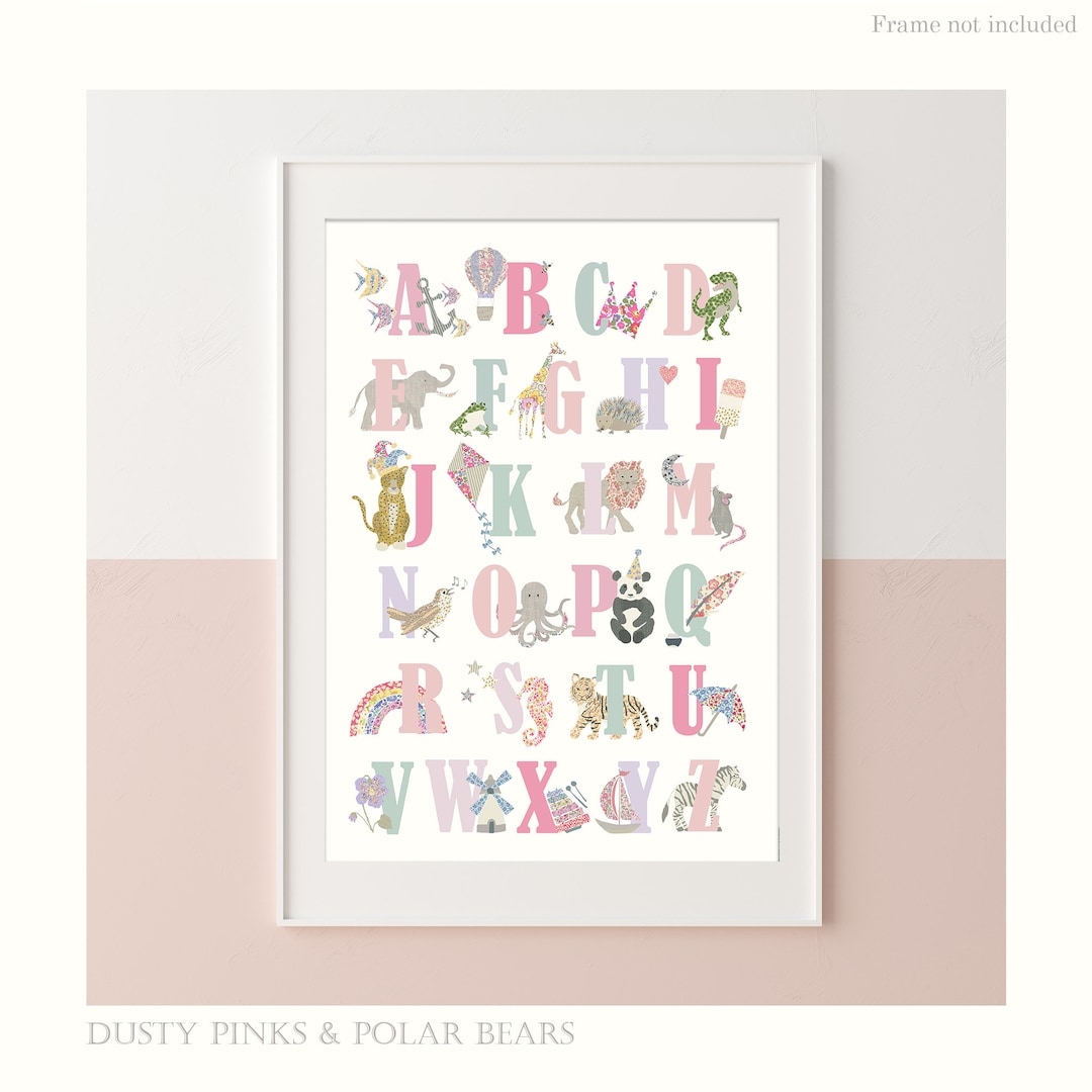 Floral Edition Alphabet Print in Various Colourways - Nursery Print ...