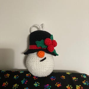 Crochet Snowman Ornament