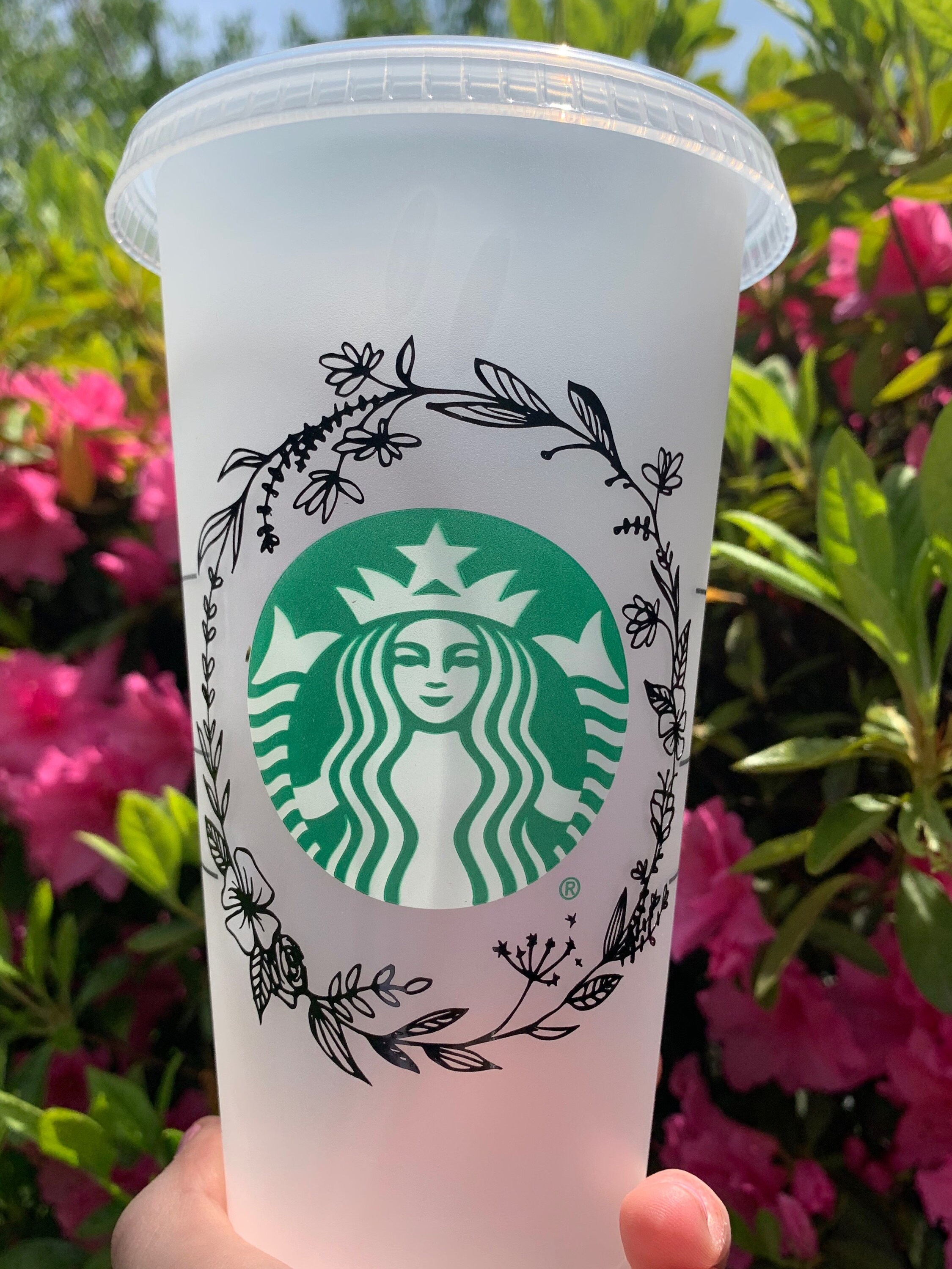 Floral Custom Starbucks Reusable Cup Etsy