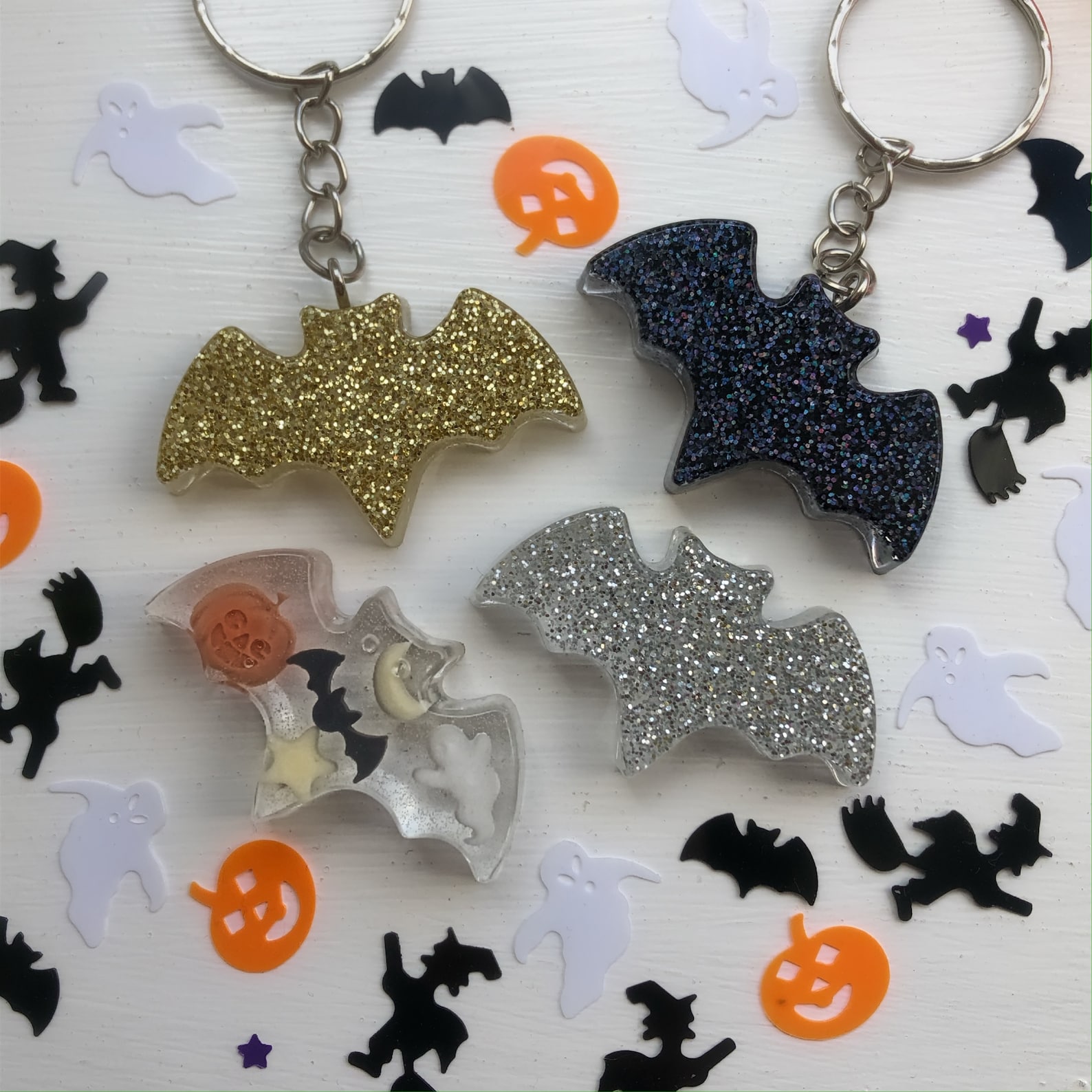 Bat/Halloween Resin Keychains/Keyrings Etsy