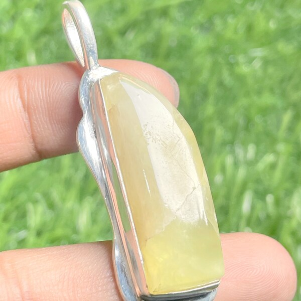 Pendentif En Argent 925 Et Pierre Bloodstone Jaspe Naturelle - Fait Main, Longueur 2.5 Pouces, Neuf Sans Emballage