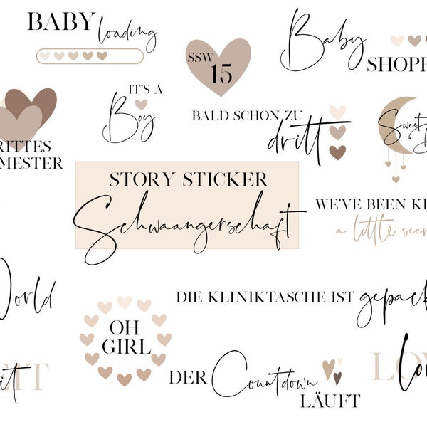 Instagram Sticker Set 260 - Pregnancy | Pregnancy